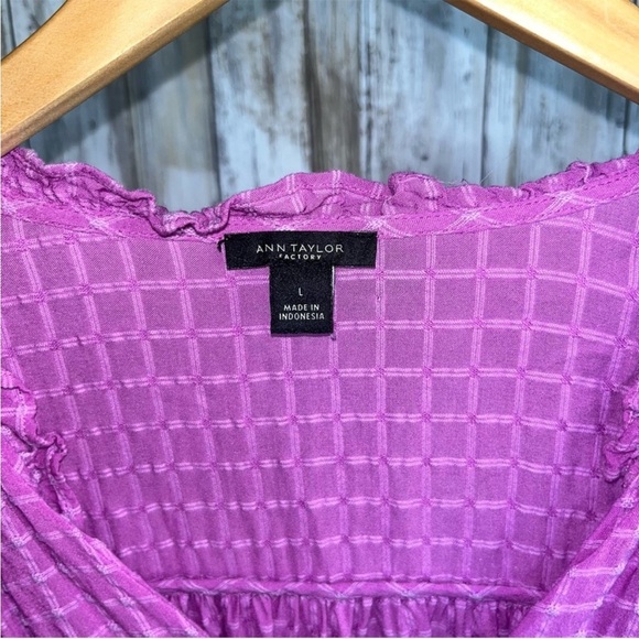 Ann Taylor Purple Textured Blouse - Picture 5 of 5